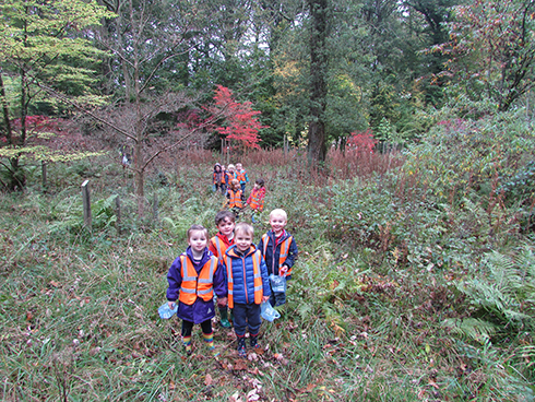 Nursery children explore Queenswood Country Park