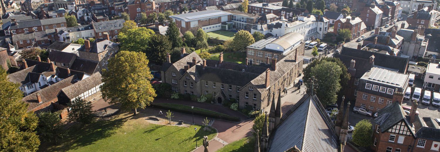 Aerial view of Hereford Cathedral School