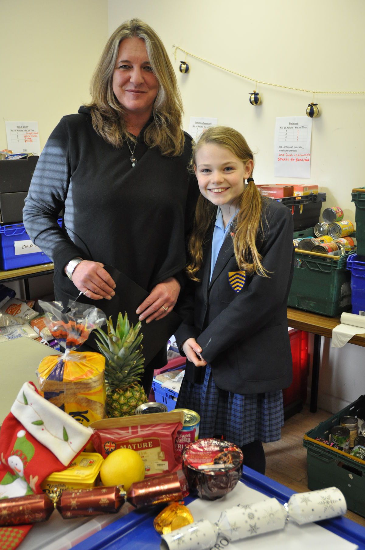Madeleine with Hereford Food Bank Manager Jacquie Alsop