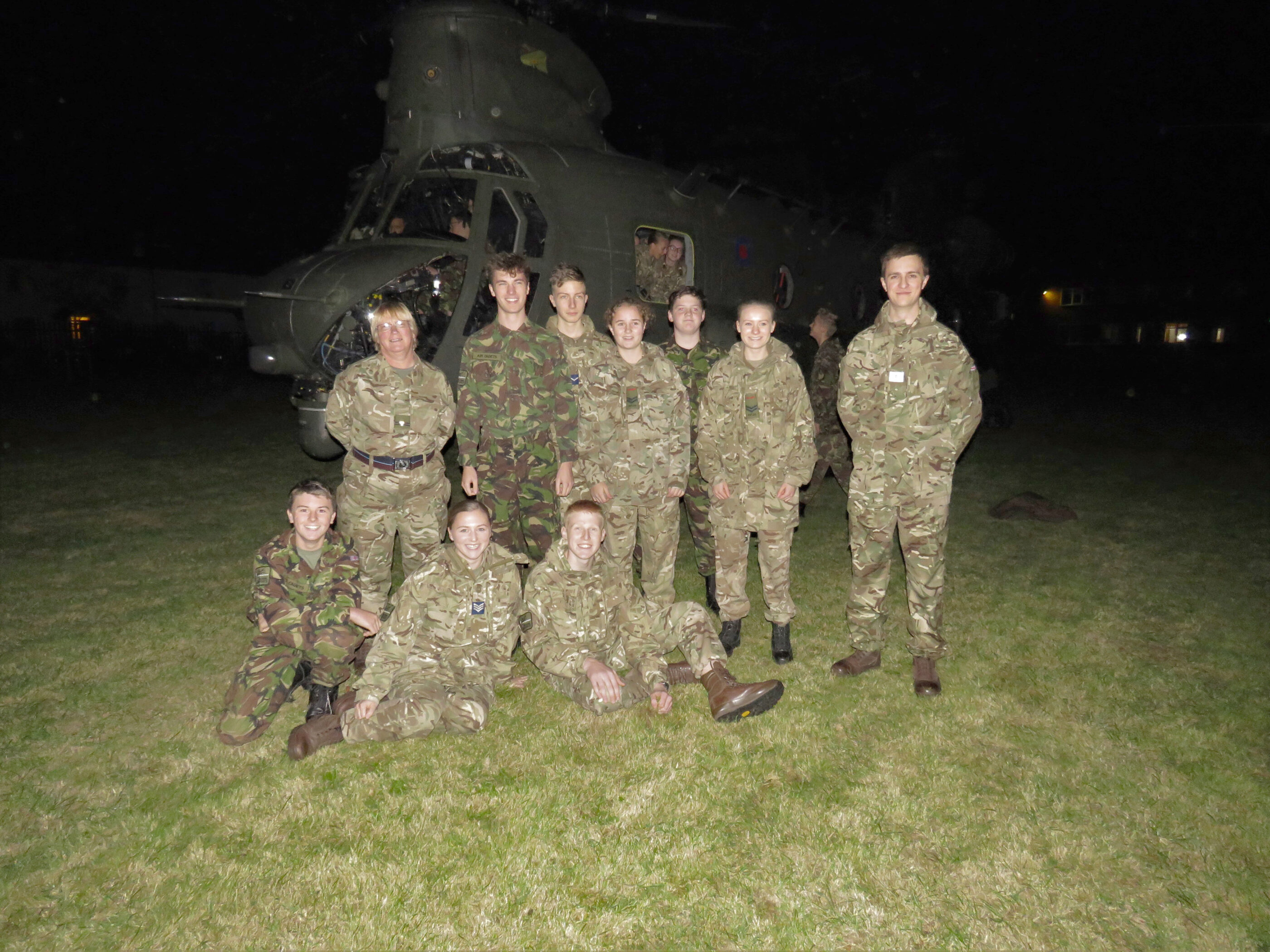 RAF Chinook's surprise landing for HCS Cadets - Hereford Cathedral School